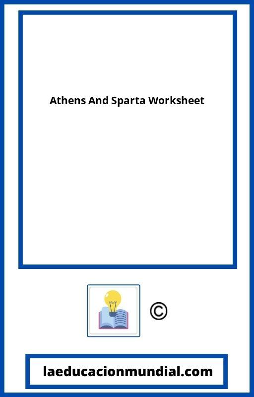 Athens And Sparta Worksheet PDF