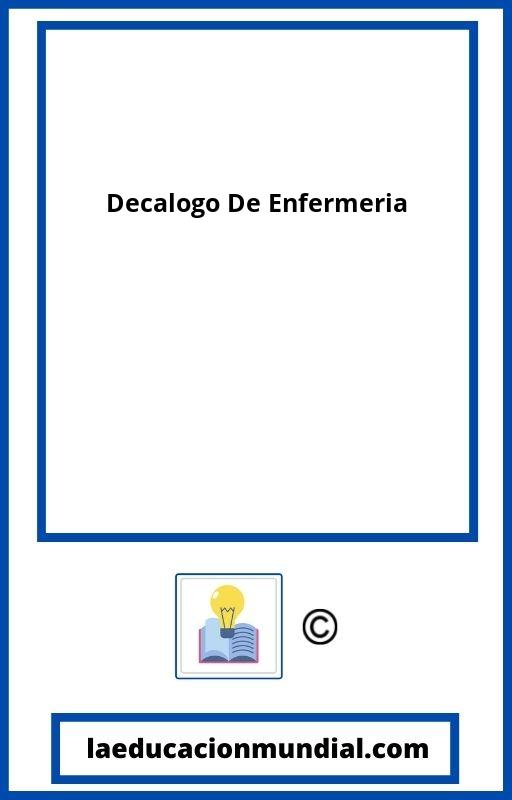 Decalogo De Enfermeria PDF