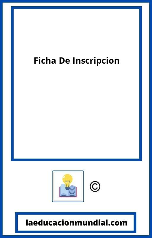 Ficha De Inscripcion PDF