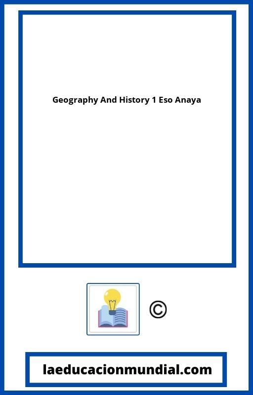 Geography And History 1 Eso Anaya PDF