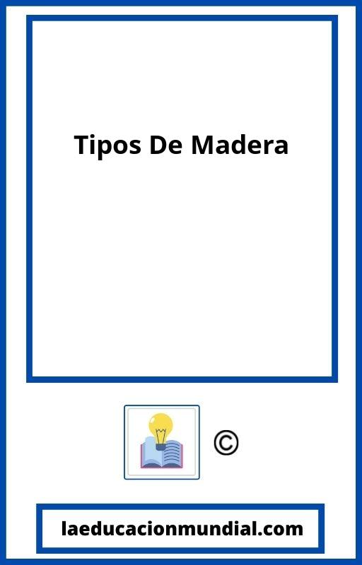 Tipos De Madera PDF